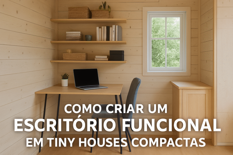 Como criar um escritório funcional em tiny houses compactas