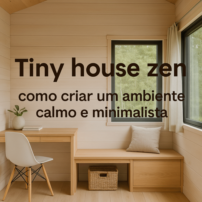 Crie um ambiente calmo e minimalista em sua tiny house com dicas práticas, móveis funcionais e organização inspirada no estilo zen.