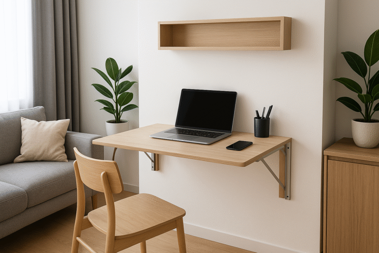 Veja ideias criativas de estação dobrável para montar seu home office em espaços pequenos com organização, estilo e funcionalidade.
