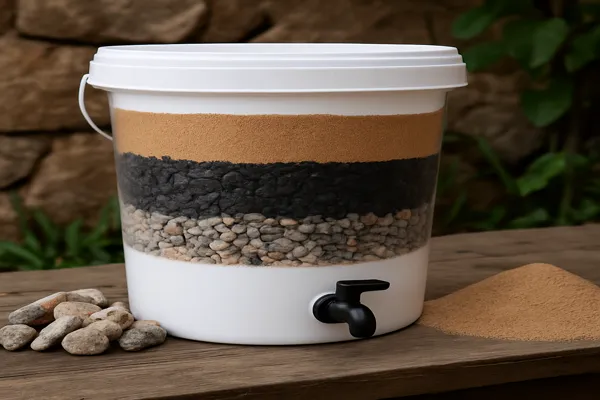 Aprenda a montar um filtro biológico caseiro com areia, carvão e brita para purificar água de forma ecológica e acessível.