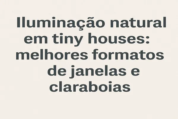 Iluminação natural em tiny houses: veja como escolher janelas e claraboias ideais para aproveitar melhor a luz do sol em espaços compactos.