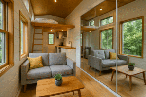 Aprenda a posicionar espelhos em tiny houses e ganhe sensação de amplitude e luz com ideias simples e funcionais para espaços compactos.