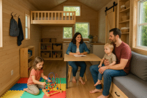 Descubra como criar ambientes infantis seguros e funcionais em tiny houses. Ideal para pais que querem unir praticidade e afeto.
